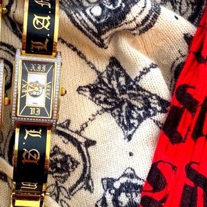 L.A.M.B. black/gold Tiles watch